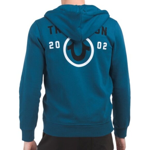 True Religion Men's Fleece Sweatsuit 2 Piece Tracksuit Matching Hoodie Joggers - Picture 4 of 9